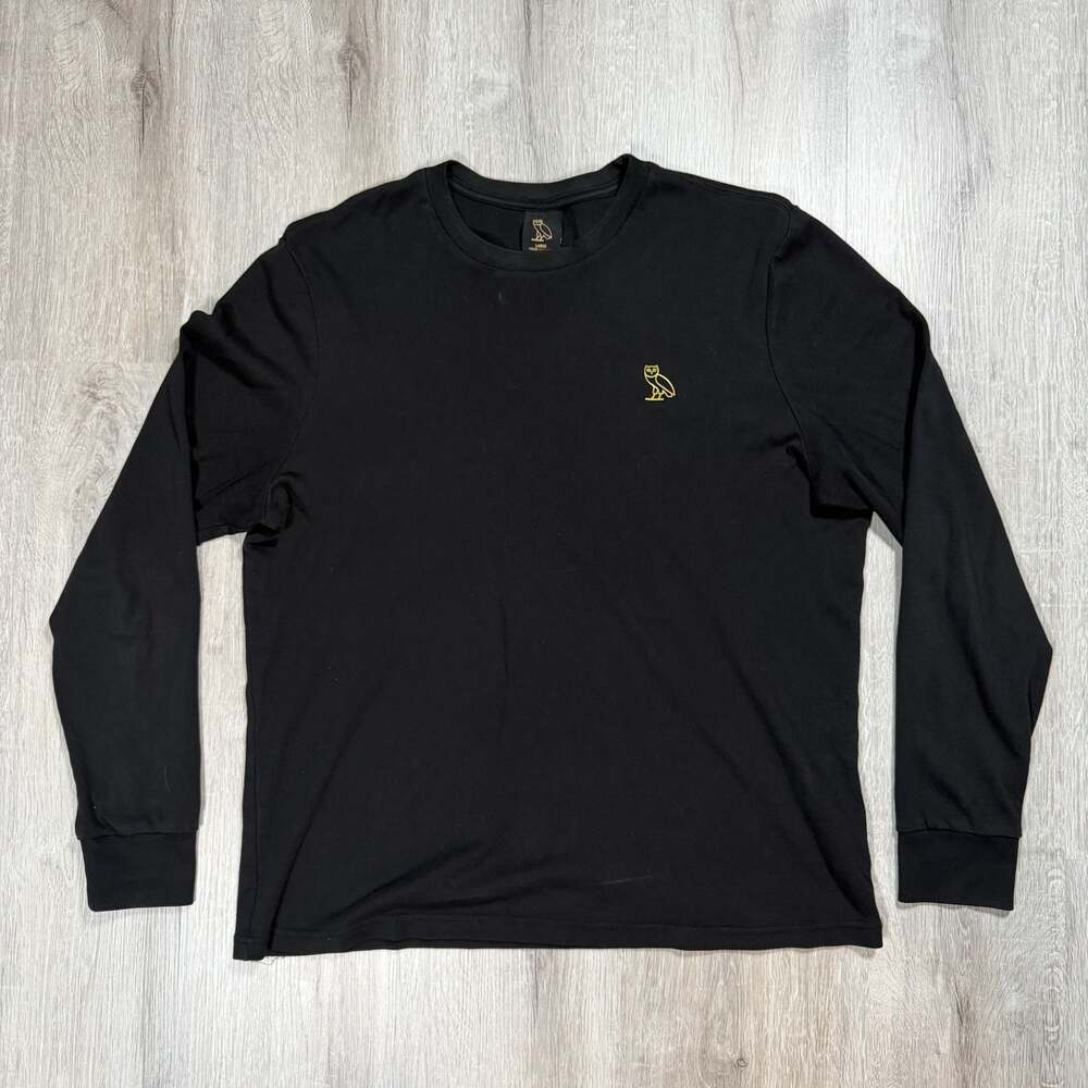 OVO Classic Owl Logo Long Sleeve T-Shirt Black